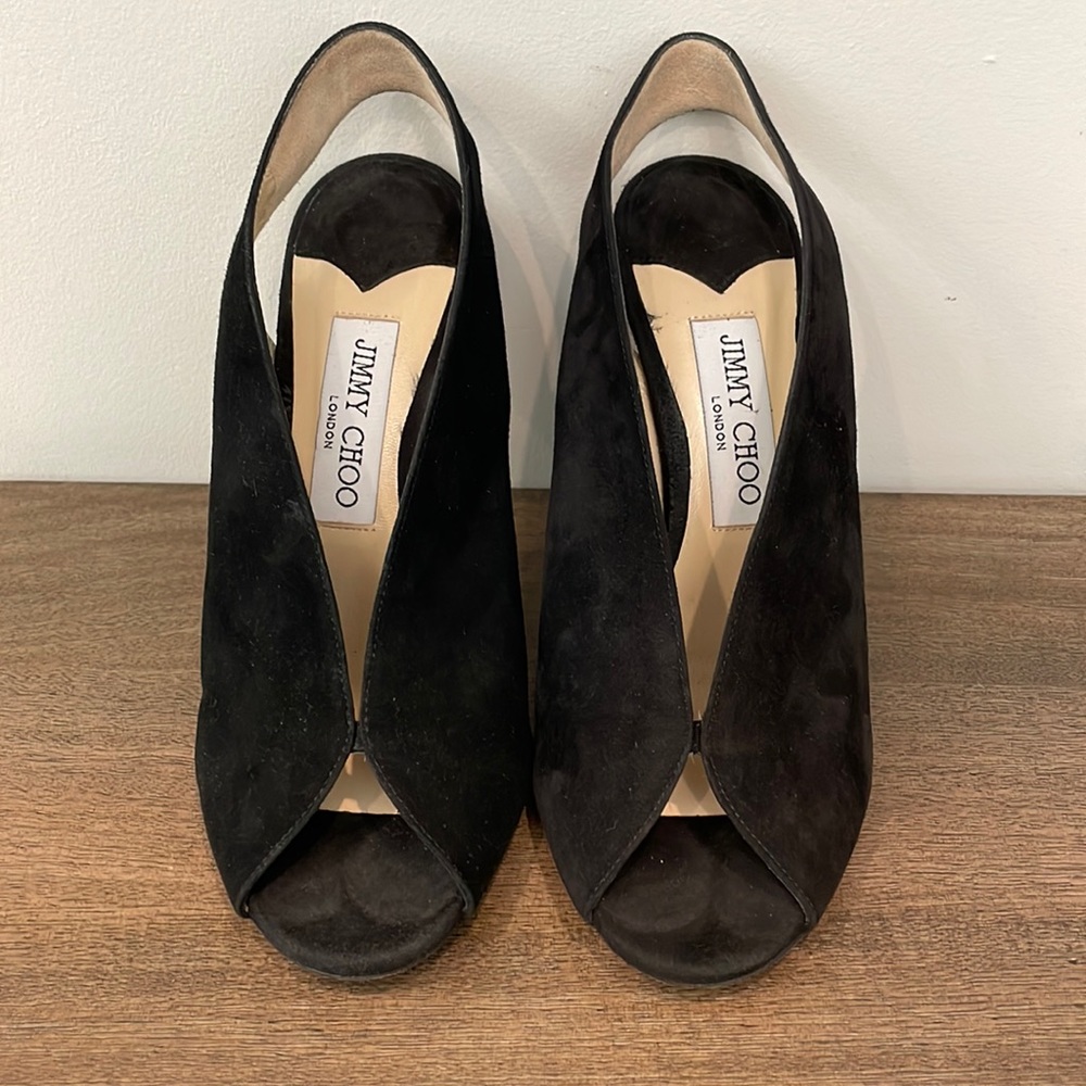 Jimmy Choo Black Suede Heels 37.5